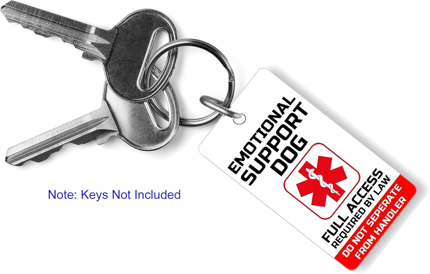Service, Diabetic, Seizure, ESA, PTSD, or Therapy Dog Key Tag/Collar Tag for ADA And/Or Fhact Service and Support Animals